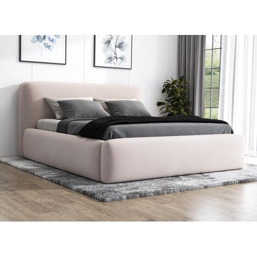 Polsterbett BLUM 160x200 plus Matratze und Bettkasten. Farbe: Beige.