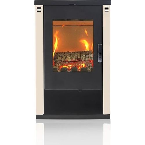 Kaminofen modern model Lheia Weiß, Energieeffizienz A 80,20%, 7.5 kW, 570 x 382 x 926 mm