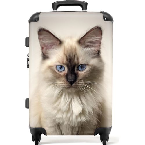 NoBoringSuitcases.com® Großer Koffer - Katze - Tiere - Ragdoll - Katze - Kombinationsschloss TSA - Hartschalen Trolley 4 Rollen - 72 liter - Reisekoffer - 66 cmKoffer Mittelgroß 67x43x25 cm, 72L,