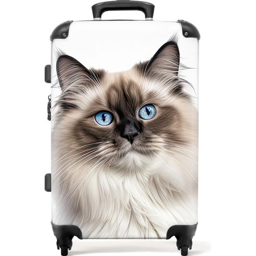 NoBoringSuitcases.com® Großer Koffer - Katze - Haustier - Ragdoll - Kombinationsschloss TSA - Hartschalen Trolley 4 Rollen - 72 liter - Reisekoffer - 66 cmKoffer Mittelgroß 67x43x25 cm, 72L,