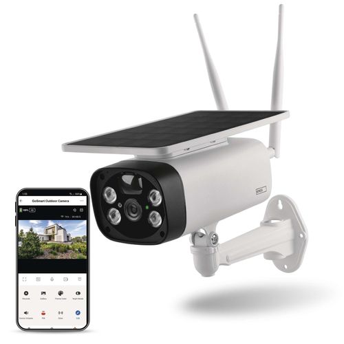 EMOS GoSmart kabellose Outdoor Überwachungskamera mit WiFi und App + Solarpanel, 1080p Smart Home IP-Kamera mit Akku, ohne Abo-Falle, H4056
