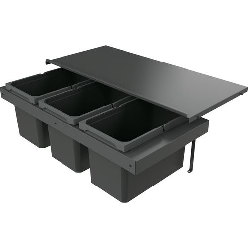 Naber 8013396 Abfallsammler Cox Stand-UP® 280 S/900-3, anthrazit, 48 (3x16) Liter / 90 cm Schrankbreite