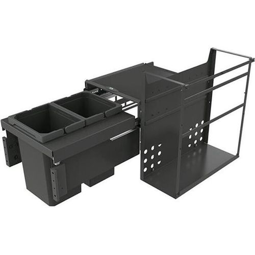Naber 8013348 Abfallsammler Cox® Base Q 360 S/400-2, anthrazit, 20 (2x10) Liter, geeignet für Quooker Systeme / 60 cm Schrankbreite