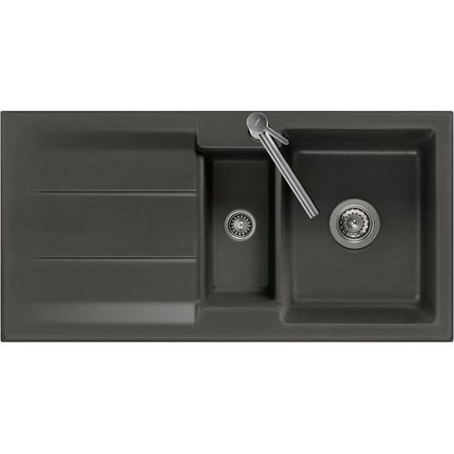 Spüle KeraDomo GENEA 100 in LAVA mit Handbetätigung / Einbauspüle