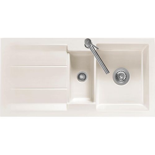 Spüle KeraDomo GENEA 100 in MAGNOLIE mit Handbetätigung / Einbauspüle