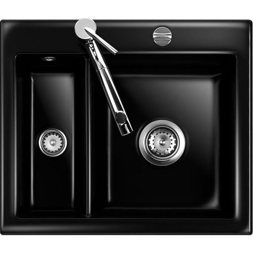 Spüle KeraDomo MERA 60 Nero mit Excenterbedienung