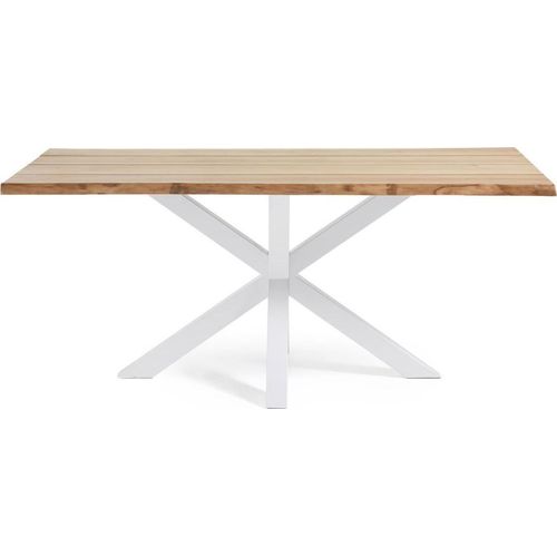 Tisch Argo 160 x 90 x 78 cm Spanplatte Stahl Weiß Natur