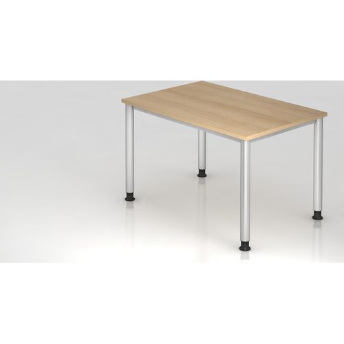 Sitz-Steh-Schreibtisch Olavi | Eiche | Breite 120cm | Höhe 68,5-81cm | stufenlos höhenverstellbar | Rechteckform