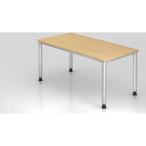 Sitz-Steh-Schreibtisch Olavi | Ahorn | Breite 160cm | Höhe 68,5-81cm | stufenlos höhenverstellbar | Rechteckform