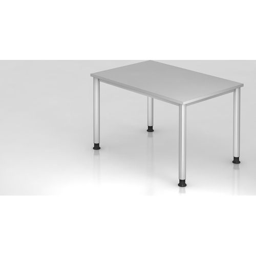 Sitz-Steh-Schreibtisch Olavi | Grau | Breite 120cm | Höhe 68,5-81cm | stufenlos höhenverstellbar | Rechteckform
