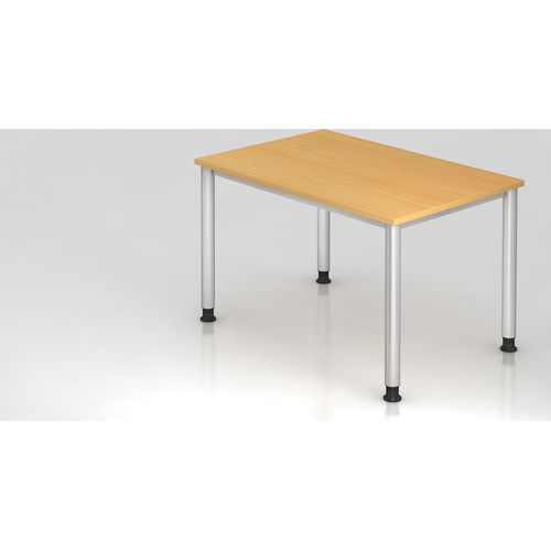 Sitz-Steh-Schreibtisch Olavi | Buche | Breite 120cm | Höhe 68,5-81cm | stufenlos höhenverstellbar | Rechteckform