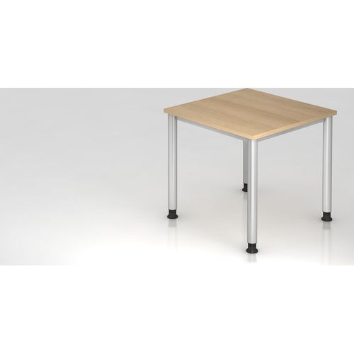 Sitz-Steh-Schreibtisch Olavi | Eiche | Breite 80cm | Höhe 68,5-81cm | stufenlos höhenverstellbar | Rechteckform