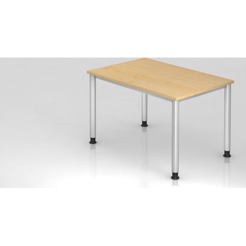 Sitz-Steh-Schreibtisch Olavi | Ahorn | Breite 120cm | Höhe 68,5-81cm | stufenlos höhenverstellbar | Rechteckform