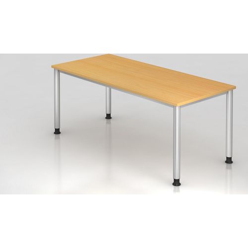 Sitz-Steh-Schreibtisch Olavi | Buche | Breite 180cm | Höhe 68,5-81cm | stufenlos höhenverstellbar | Rechteckform