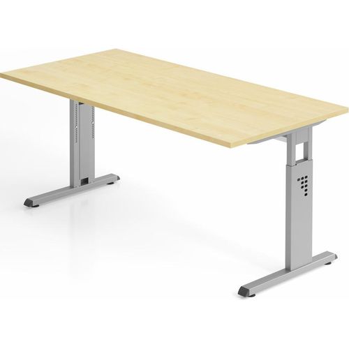 Sitz-Steh-Schreibtisch Juhani | Ahorn | Breite 160cm | Höhe 65-85cm | stufenlos höhenverstellbar | Rechteckform