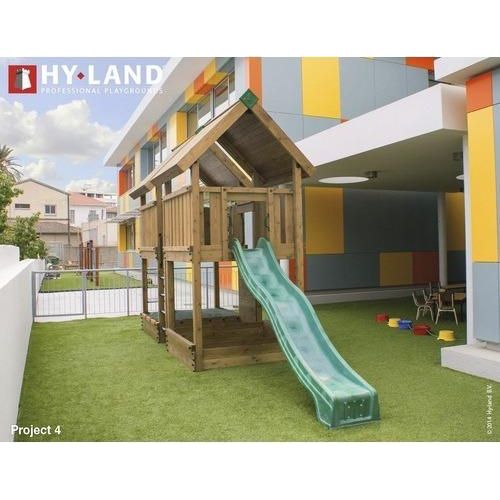 Spielturm Hyland Projekt 4 Holz mit Sandkasten, Rutsche grün