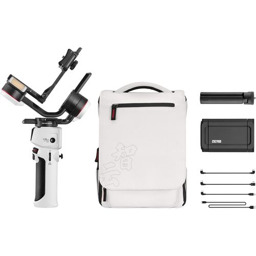 ZHIYUN CRANE-M3S COMBO Kamera-Handheld, 3-Achsen-Gimbal-Stabilisator, integriertes LED-Fuelllicht, PD-Schnellladebatterie, Mini-Stativ-Rucksack, Telefonklemme fuer spiegellose DSLR-Kameras, Smartphones