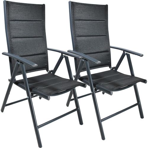 Gartenstuhl Aluminium Hochlehner klappbar verstellbar Deluxe anthrazit 2 Stück