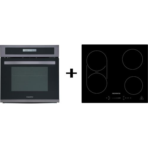 Backofen Herd Kochfeld Herdset Induktion Black Steel Bridgezone Slider Respekta