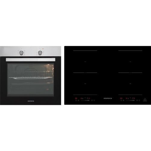 Backofen Herd Kochfeld Herdset Induktion 77cm Timer 2 Flexzonen Slider Respekta