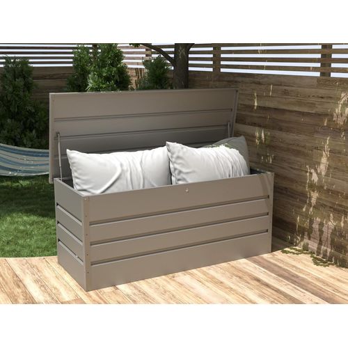 Aufbewahrungsbox für den Garten aus grauem verzinktem Stahl - 750 l - TOMASO