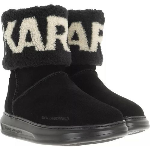 Karl Lagerfeld Kapri Kosi Frauen Leder KARL Logo Druck Stiefelette Schwarz Wildleder – 3 Großbritannien - 36 EU - 5 US / Schwarzes Wildleder