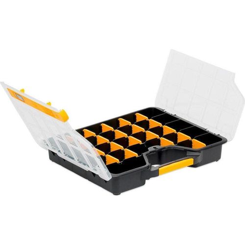 SparSet 10x Sortimentskasten EuroPlus Basic | HxBxT 6,5x36,5x29,5cm | Schwarz-Transparent-Gelb