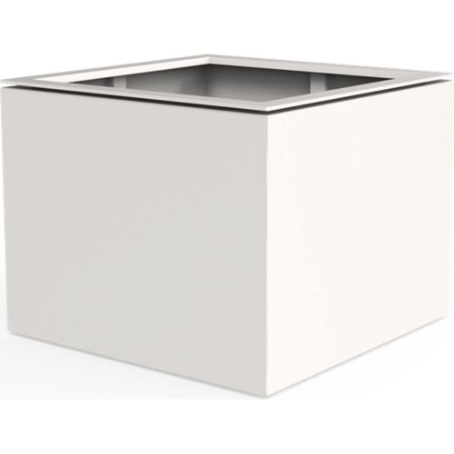 Dipott Pflanzgefäß Domus quadratisch Aluminium RAL 9016 verkehrsweiß Pflanzkübel 98x98x80 cm