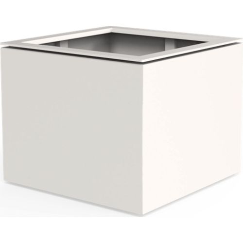 Dipott Pflanzgefäß Domus quadratisch Aluminium RAL 9016 verkehrsweiß Pflanzkübel 82x82x70 cm