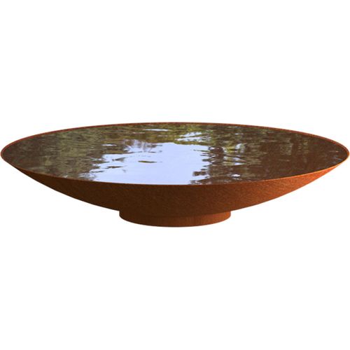 Adezz Wasserschale rund Corten-Stahl Rost braun/orange Wasserspiel verschiedene Größen 120x21 cm