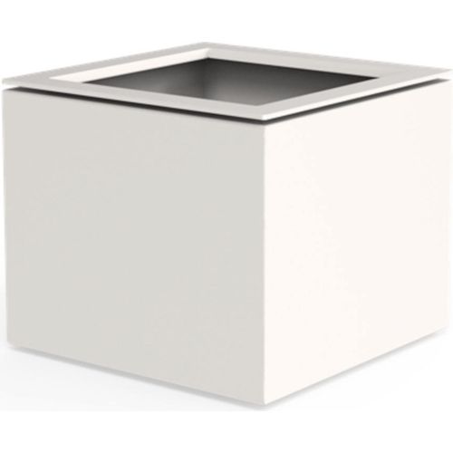 Dipott Pflanzgefäß Domus quadratisch Aluminium RAL 9016 verkehrsweiß Pflanzkübel 68x68x60 cm