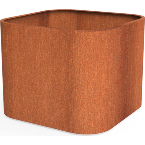 Dipott Pflanzgefäß Tonic quadratisch aus Corten-Stahl Pflanzkübel 110x110x80 cm