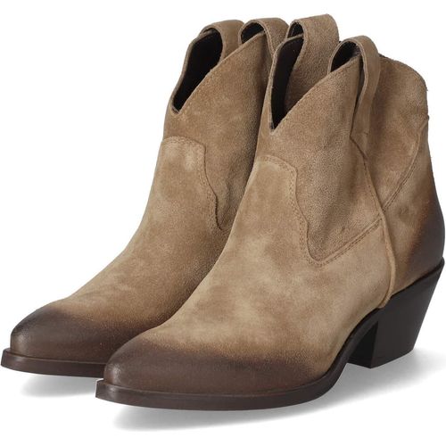 Lazamani Damen Westernstiefelette Hellbraun Rauleder Größe: 36