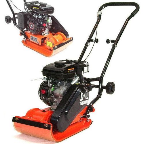 Rüttelplatte 52kg Verdichter 8 kN Rüttler Set PolyurethanMatte Fahrwerk 56119