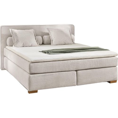 Boxspringbett - Beige - Cord - 180 x 200 cm