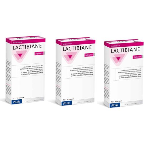 PiLeJe - Lactibiane Reference - Nahrungsergänzungsmittel - Probiotikum - Reguliert Darmstörungen - Stärkt die Darmflora des Verdauungstrakts - Wirksame Wirkung - Hohe Dosierung - Laborgetestet - 3x30 Kapseln