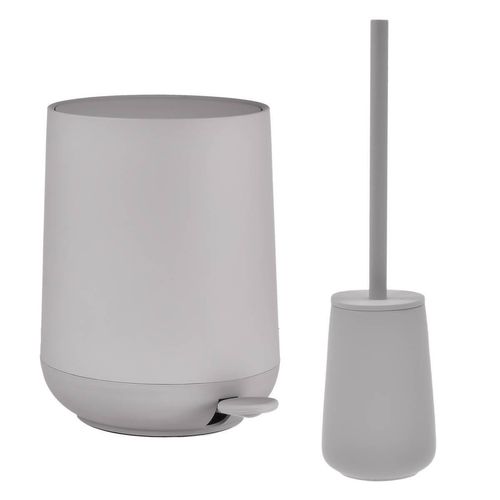 Zone Denmark Bad Accessoires 2tlg Set Pedaleimer und Toilettenbürste gull grey grau