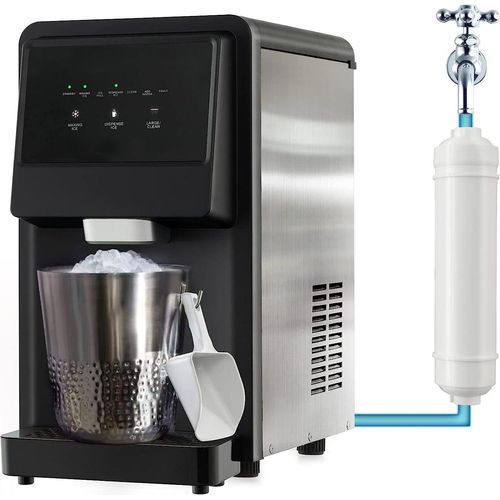 GOPLUS Eiswürfelmaschine mit Selbstreinigung, Eisproduktion von 26,4kg/D, automatischer Eiswürfelbereiter für Zuhause & Büro