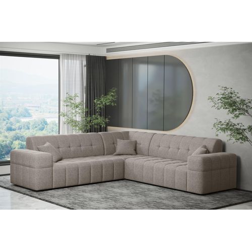 Ecksofa Designersofa NANCY in Stoff Neve Macchiato Seite Universal