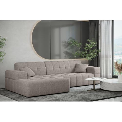 Ecksofa Designersofa NANCY in Stoff Neve Macchiato Ottomane Links