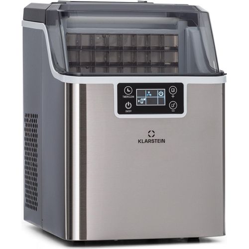 Klarstein Eiswürfelmaschine für Zuhause Camping Gastro, Schnelle Mini Eiswürfelmaschine Klein, Profi Eismaschine für Große Kleine Klare Eiswürfel, Selbstreinigend mit 3,2L Eiswürfelbehälter, 20kg/24h