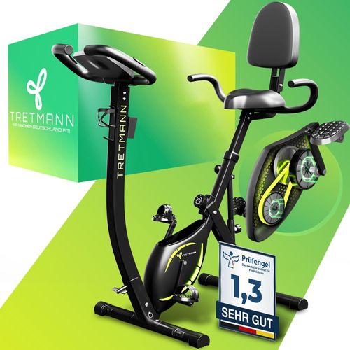 Tretmann NEU 3in1 Heimtrainer Fahrrad klappbar -extra komfortabel& leise- [SoftFoam] DEKRA - mit tiefem Einstieg Hometrainer Fahrrad Ergometer klappbar