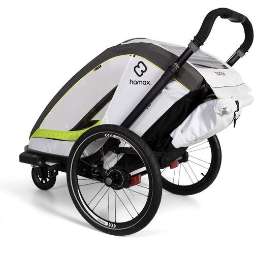 Hamax Breeze Kinderfahrradanhänger für 2 Kinder (Achtung Sperrgutkosten von 12,95 EUR fallen an!), Farbe:White / Green