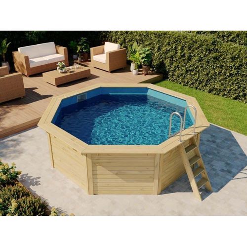 Karibu Holzpool Modell X1 Pool aus Holz, Natur