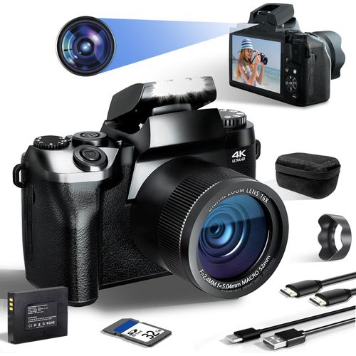 Digitalkamera 4K Ultra HD, Fotografie mit integriertem Selbstportrait-Kamera