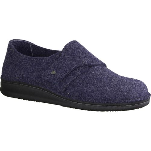 Finn Comfort Filzmoos Herrenhausschuh, Darkblue, Wollfilz, Wechselfußbett - Haus - hüttenschuhe Herren Hausschuhe, Blau