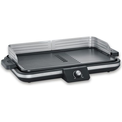 Tischgrill elektrisch Elektrogrill SEVERIN PG 8564 2.300 W Windschutz PG 8564 aus Aluminium, schwarzsilber Tischgrill Trischgrill Elektrisch Elektrogrill Elektischer Grill