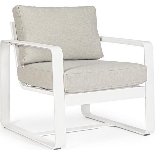 Sessel 2tlg. Merrigan 74x78x73cm Aluminiumgestell weiß beige inkl. Sitzpolster