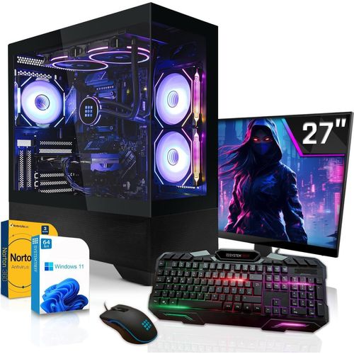 SYSTEMTREFF Gamer PC-Set - Core i9-14900 - AMD Radeon RX 9070 16GB - 32GB DDR5 - 1TB NVMe - 27 Zoll Monitor - Windows 11 Pro - Desktop