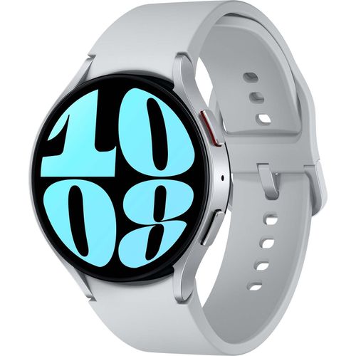 Samsung Galaxy Watch6 - 44 mm - intelligente Uhr mit Sportband - Silber - Bandgröße: M/L - Anzeige 3.73 cm (1.5 Zoll)